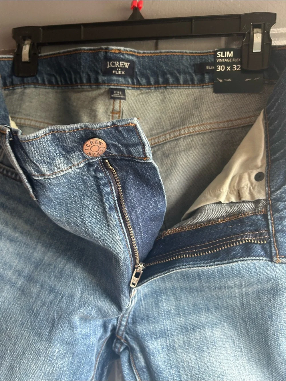 J Crew Men’s Slim Vintage Flex Blue Jeans 30x32 New with Tags Straight Leg